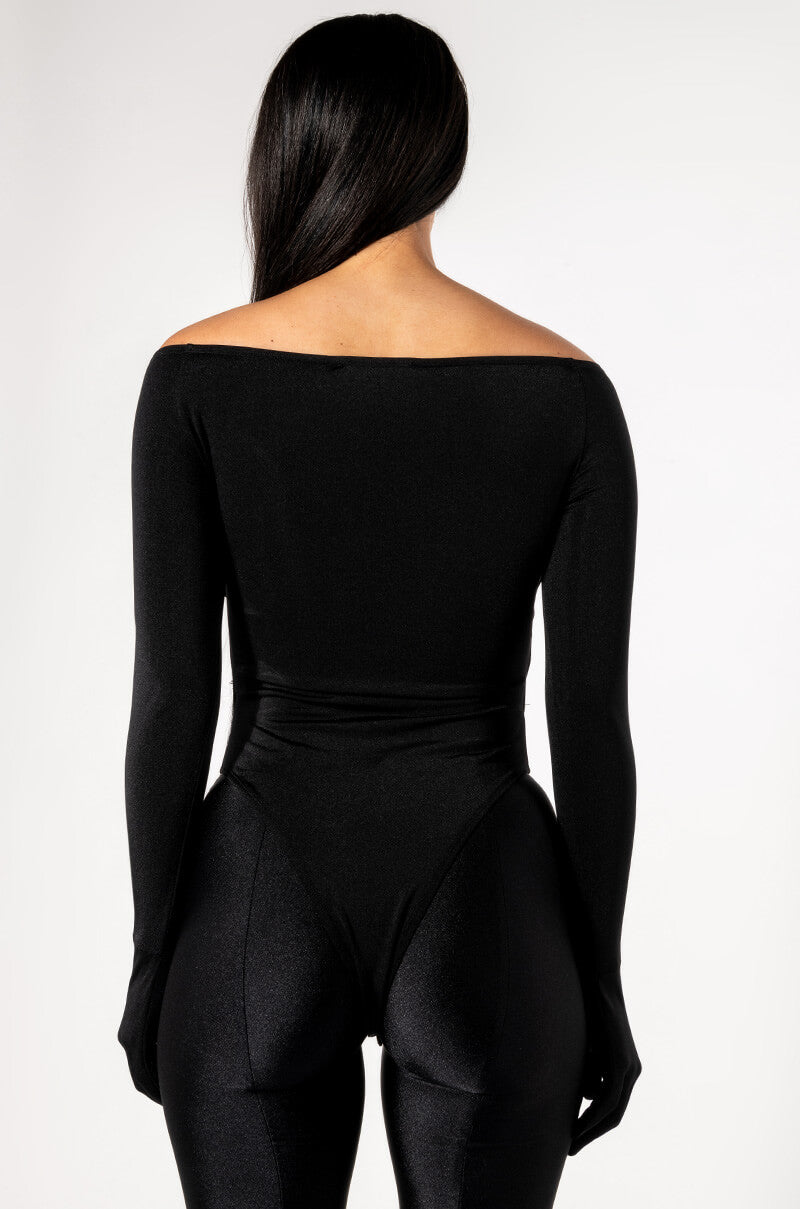 KIM V NECK GLOVED LONG SLEEVE BODYSUIT