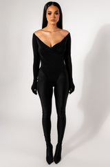 KIM V NECK GLOVED LONG SLEEVE BODYSUIT