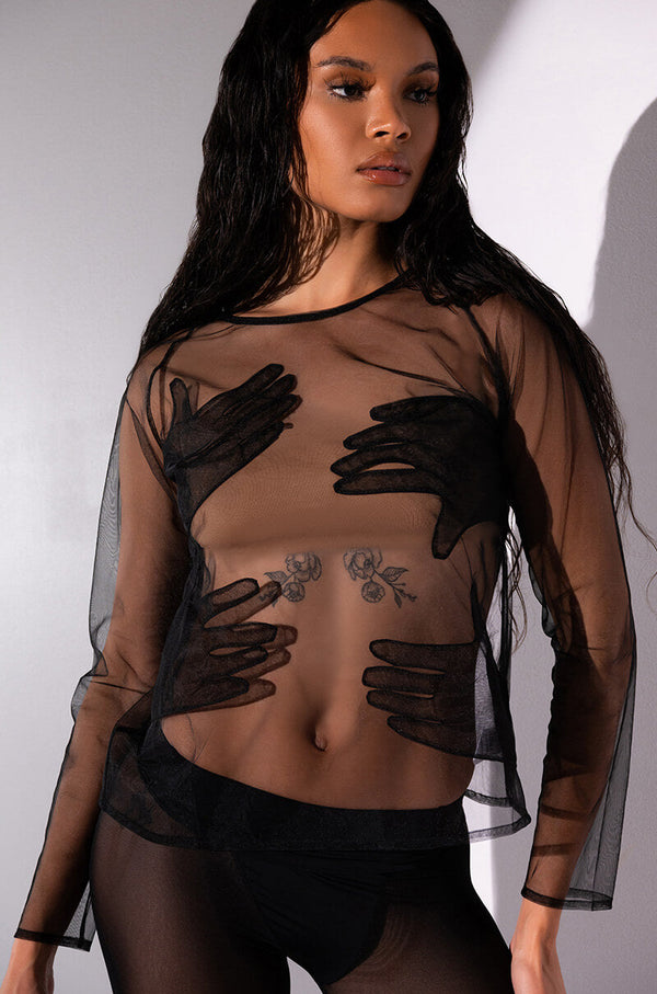 HANDS ON ME MESH TOP