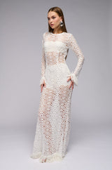 HANNA QUILTED MAXI DRESS WITH FRINGE