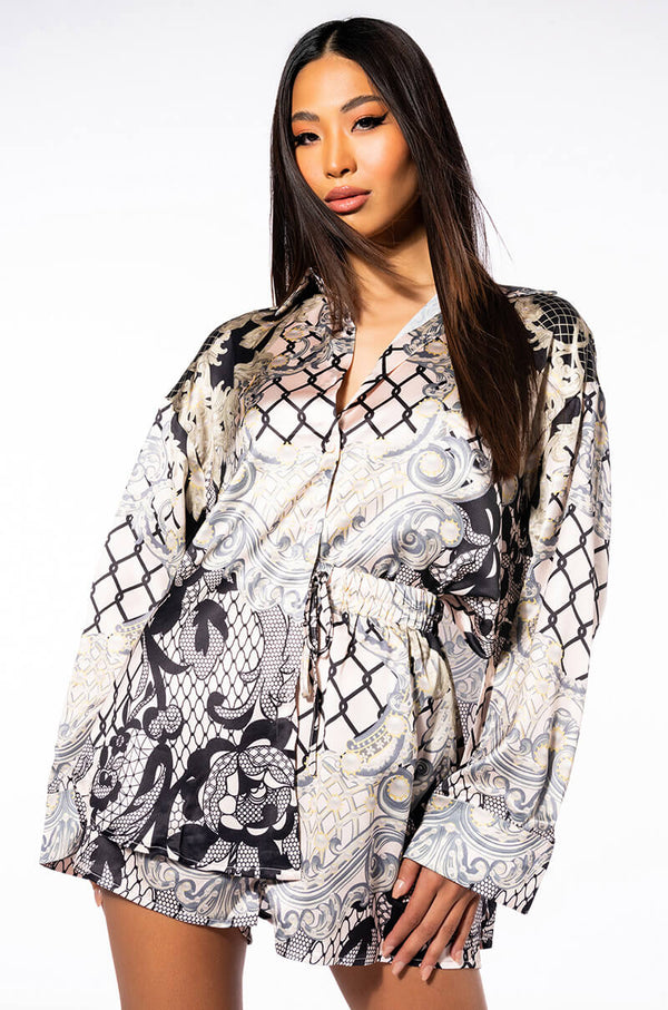 HANNAH BUTTON DOWN BLOUSE AND SHORTS SET