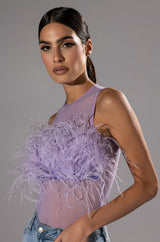 HAPPILY EVER AFTER SLEEVELESS FEATHER TOP