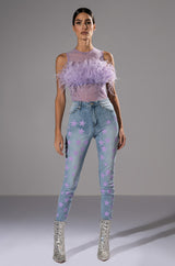 HAPPILY EVER AFTER SLEEVELESS FEATHER TOP