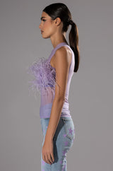 HAPPILY EVER AFTER SLEEVELESS FEATHER TOP