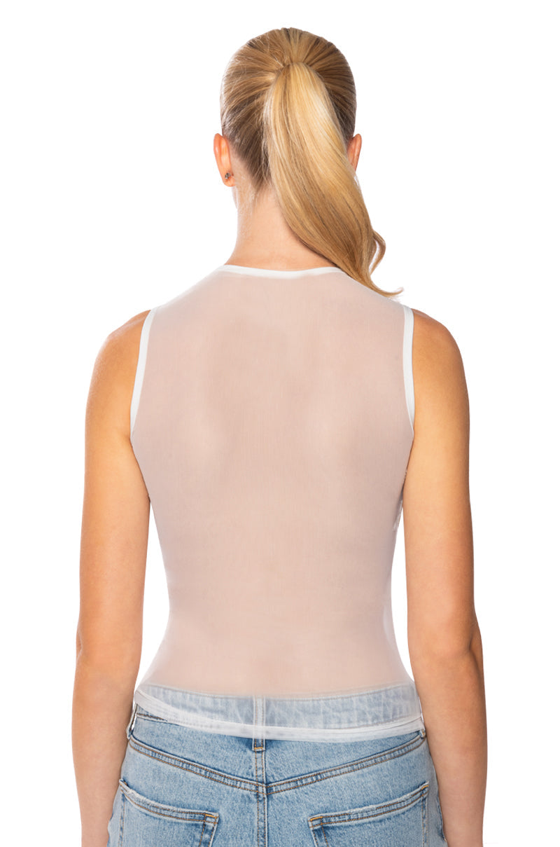 HAPPILY EVER AFTER SLEEVELESS FEATHER TOP