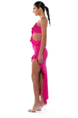 HAPPY SPIRITS RUFFLE KNIT MAXI DRESS
