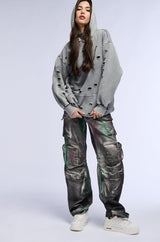 HARD IN THE PAINT DENIM CARGO PANT