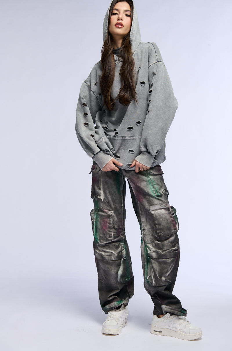 HARD IN THE PAINT DENIM CARGO PANT