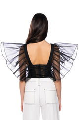 HARLOW BUTTERFLY SLEEVE MESH BODYSUIT