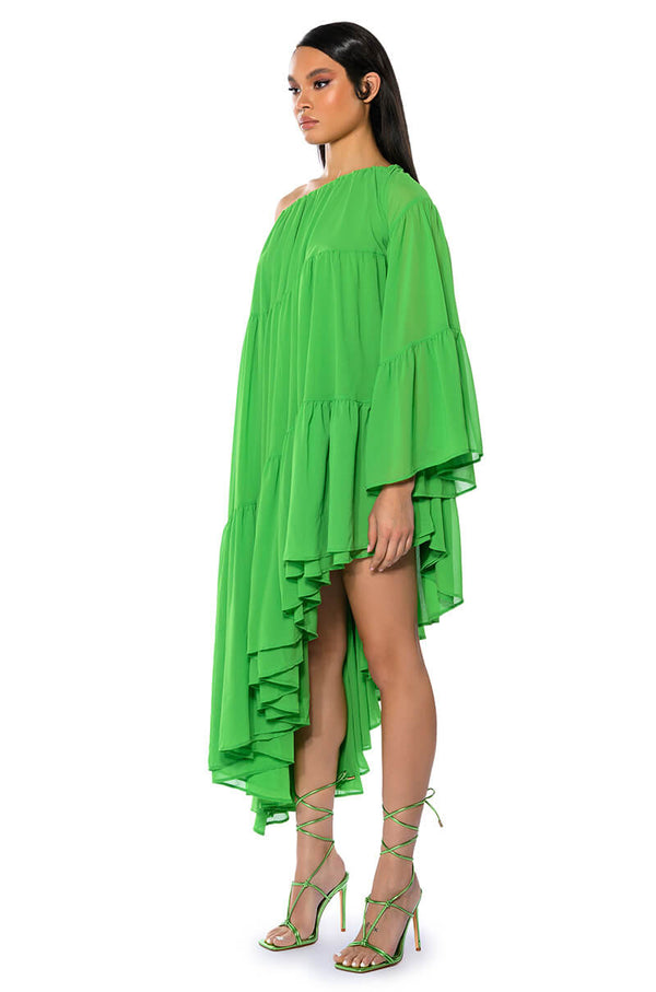 HARLOW ONE SHOULDER ASYMMETRICAL MAXI DRESS