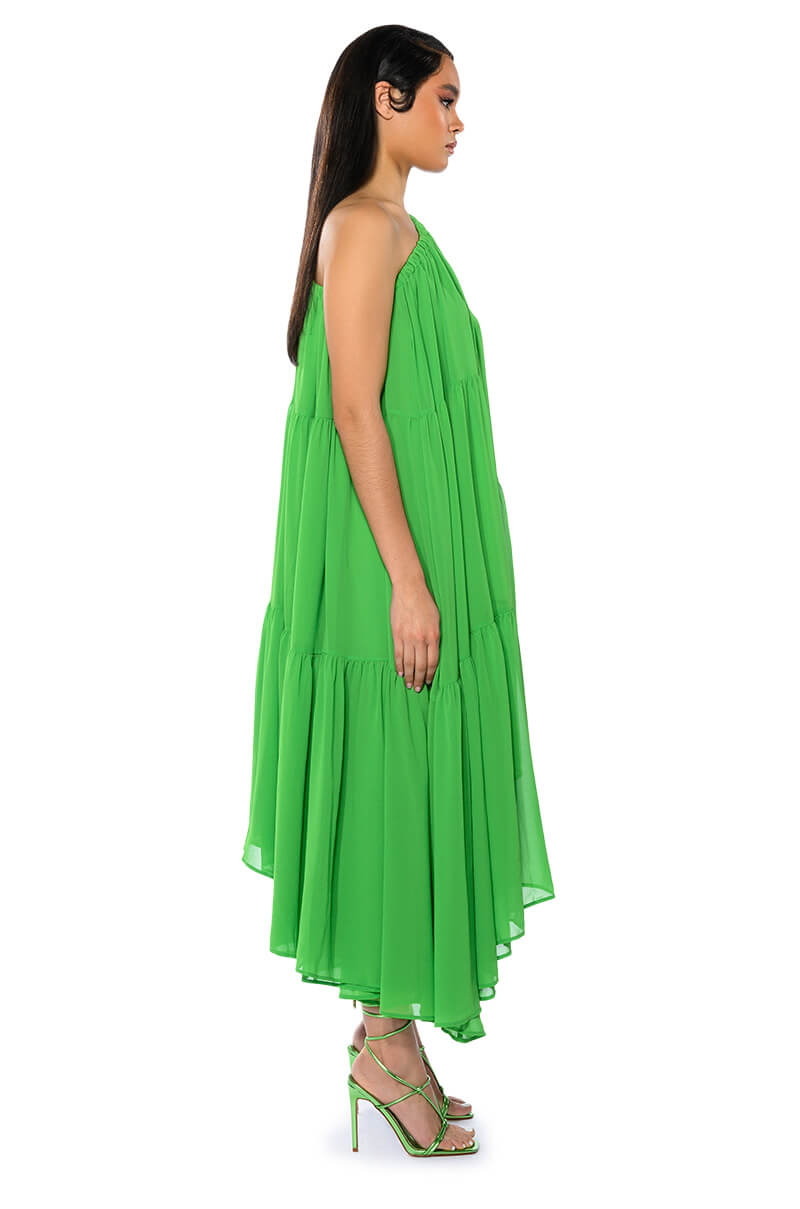 HARLOW ONE SHOULDER ASYMMETRICAL MAXI DRESS