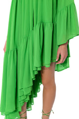HARLOW ONE SHOULDER ASYMMETRICAL MAXI DRESS