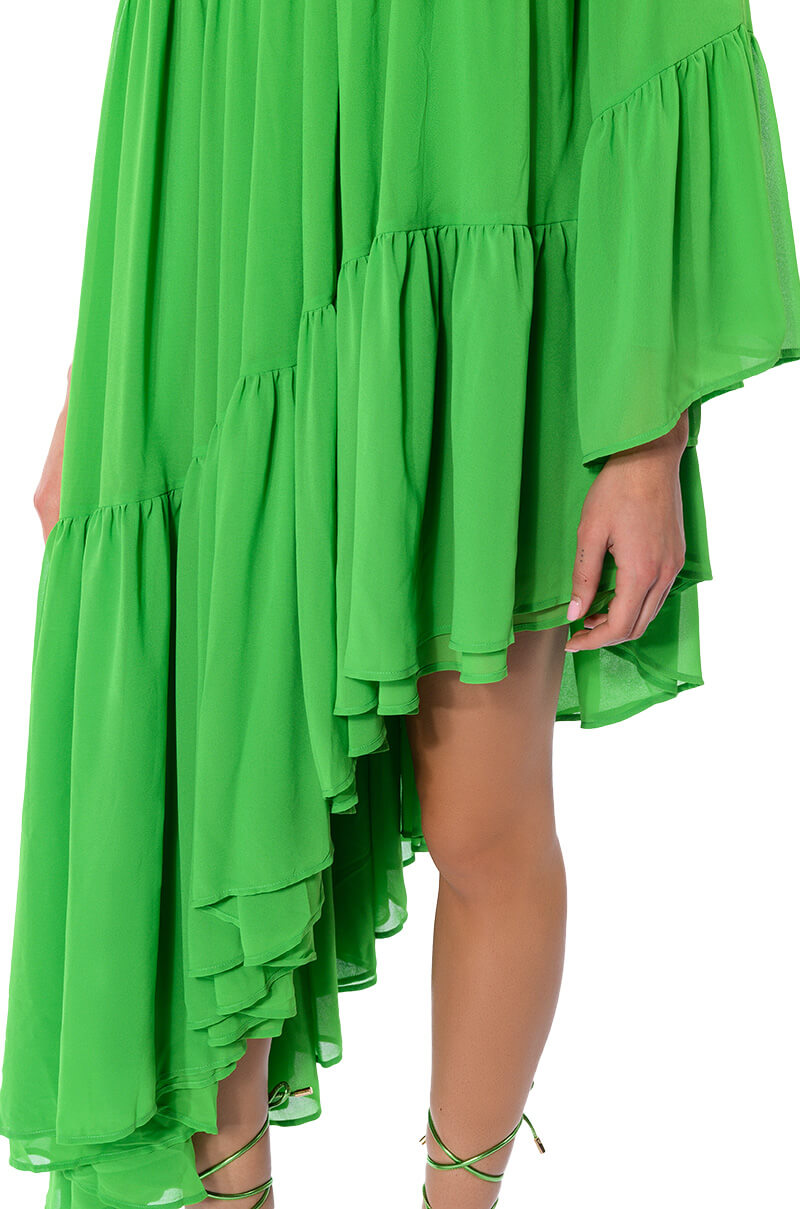 HARLOW ONE SHOULDER ASYMMETRICAL MAXI DRESS