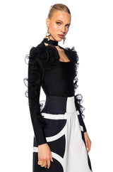 HARLOW RUFFLED SLEEVE BANDAGE TOP
