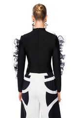 HARLOW RUFFLED SLEEVE BANDAGE TOP