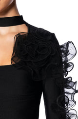 HARLOW RUFFLED SLEEVE BANDAGE TOP