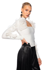 HARLOW RUFFLED SLEEVE BANDAGE TOP