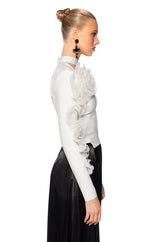 HARLOW RUFFLED SLEEVE BANDAGE TOP
