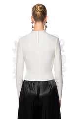 HARLOW RUFFLED SLEEVE BANDAGE TOP
