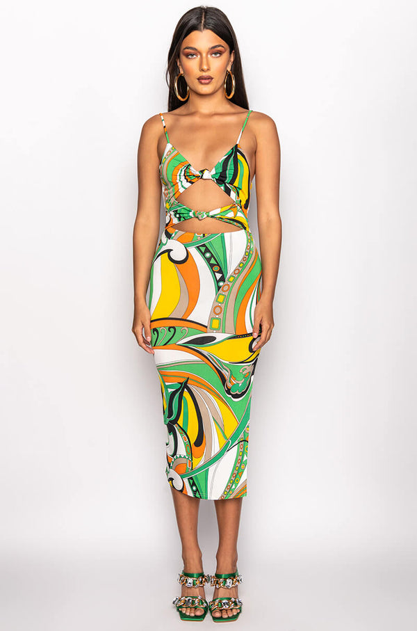 HEARD ABOUT HER MIDI DRESS
