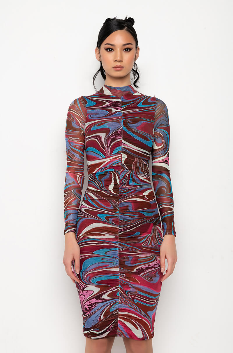 HEARD ABOUT ME MESH MIDI DRESS
