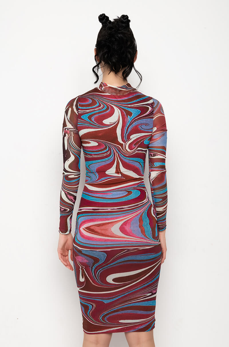 HEARD ABOUT ME MESH MIDI DRESS