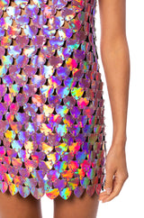 HEART EYES V NECK COIN MINI DRESS