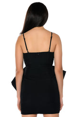 HEART OF GOLD BOW DETAIL SLEEVELESS MINI DRESS