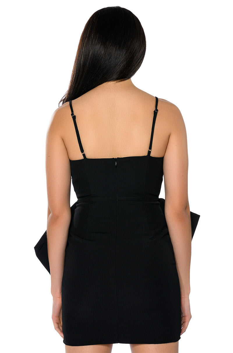 HEART OF GOLD BOW DETAIL SLEEVELESS MINI DRESS