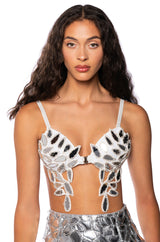 HERE FOR THE DRAMA METALLIC BRA