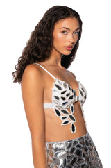 HERE FOR THE DRAMA METALLIC BRA