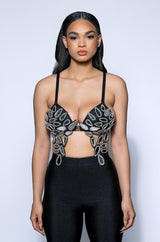 HERE FOR THE DRAMA METALLIC BRA