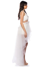 HERE FOR THE DRAMA TULLE HIGH LOW TANK TOP