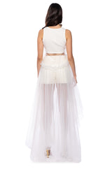 HERE FOR THE DRAMA TULLE HIGH LOW TANK TOP