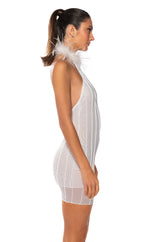HERE TO PARTY FEATHER MINI DRESS