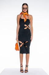 HERE TO WIN CUTOUT MIDI DRESS
