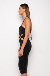 HERE TO WIN CUTOUT MIDI DRESS