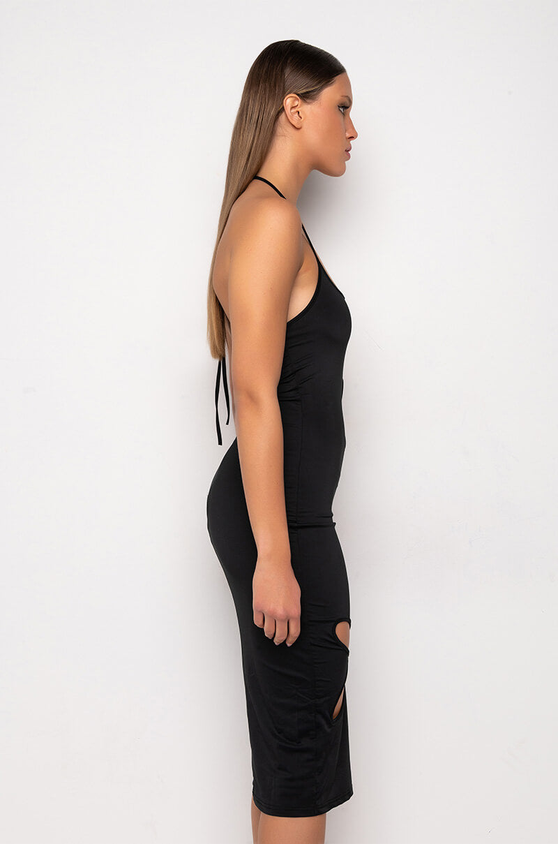 HERE TO WIN CUTOUT MIDI DRESS