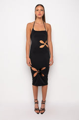 HERE TO WIN CUTOUT MIDI DRESS