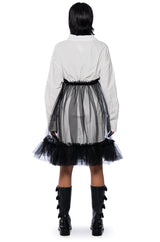 HE'S A TULLE POPLIN MINI DRESS