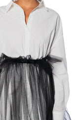 HE'S A TULLE POPLIN MINI DRESS