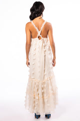 HIDDEN GARDEN FLORAL DETAIL MAXI DRESS