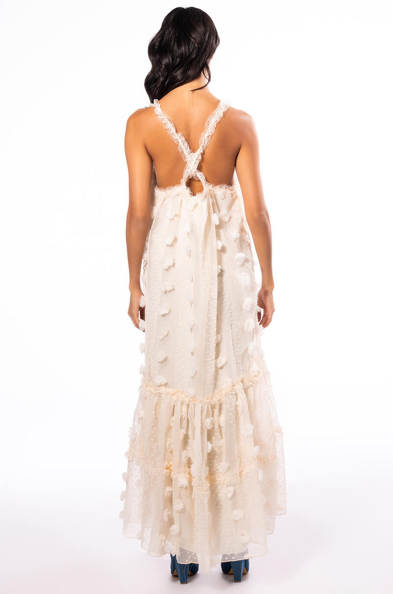 HIDDEN GARDEN FLORAL DETAIL MAXI DRESS