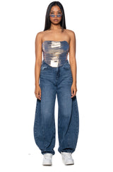 HILLARY METALLIC CORSET TOP