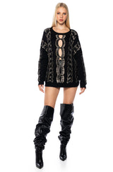 HIS LOSS SAFETY PIN DETAIL SWEATER