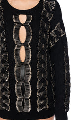 HIS LOSS SAFETY PIN DETAIL SWEATER