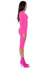 HOLD ON BODYCON LONG SLEEVE MIDI DRESS