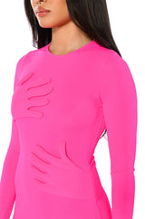 HOLD ON BODYCON LONG SLEEVE MIDI DRESS