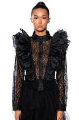 HOLLY LACE RUFFLED DETAIL BLOUSE