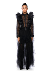 HOLLY LACE RUFFLED DETAIL BLOUSE